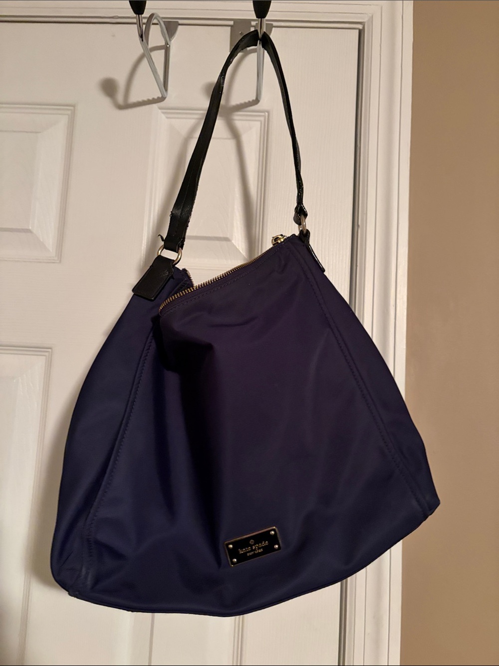 kate spade navy and black nylon shoulder bag